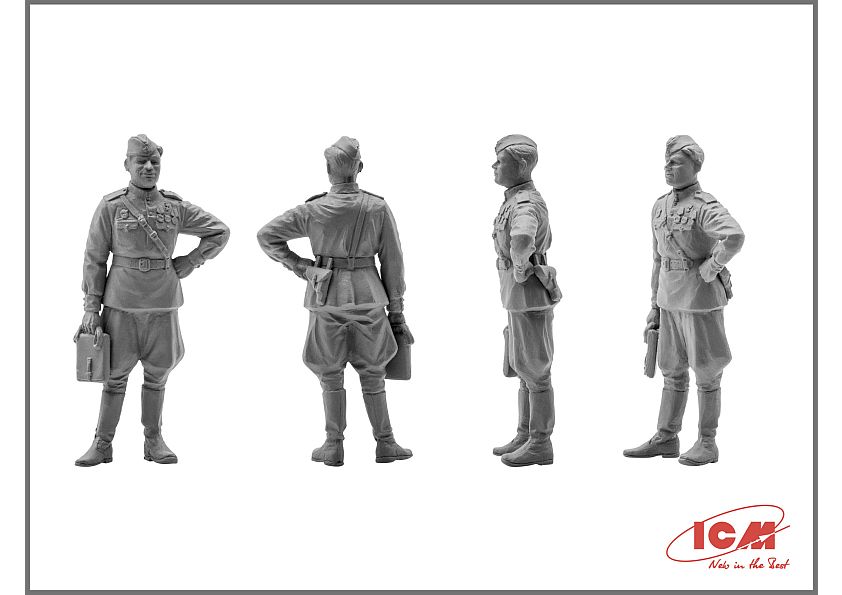 ICM 48084 Kit Modellistico Scala 1:48 - Piloti E Personale Di Terra Aviazione Sovietica 1943-45