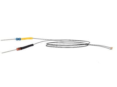 3561  Gule LED'er med loddede kabler, 5 stk.